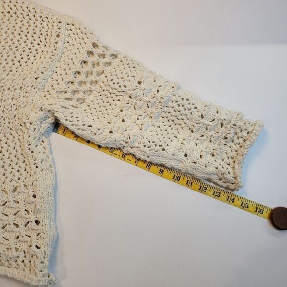 Zara The Bucket List Cream Loose Knot Boxy Sweater Women's Size Medium - Picture 6 of 9